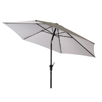 CANVAS Striped Market Umbrella, Polyester Fabric, Black & White Stripes
