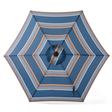 CANVAS Blue & Orange Striped Market Umbrella, Polyester Fabric, Multicoloured Stripes Overhead_Flat