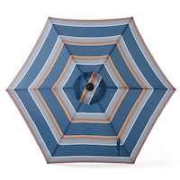 CANVAS Blue & Orange Striped Market Umbrella, Polyester Fabric, Multicoloured Stripes