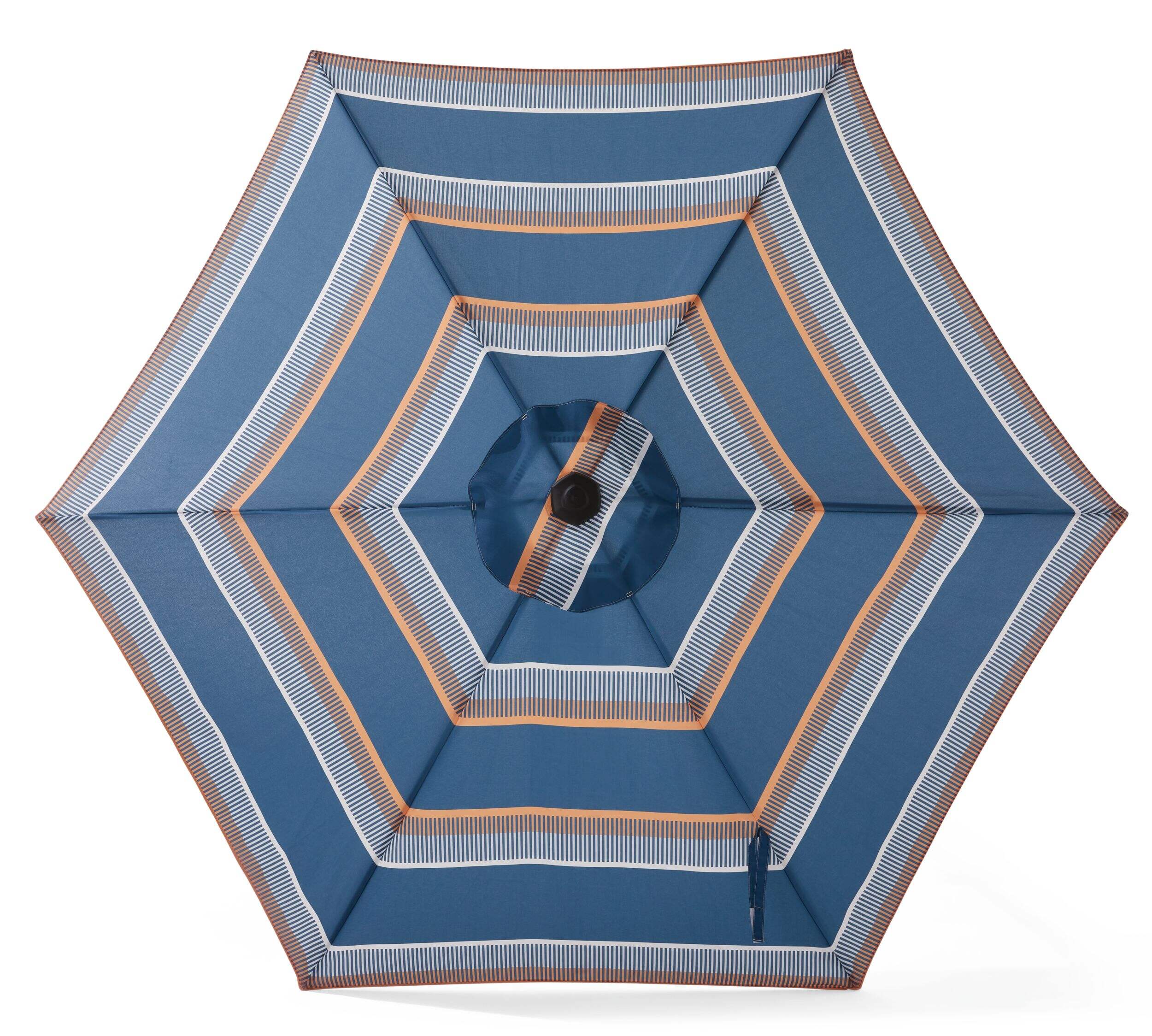 Parasol de style marché à rayures bleu et orange CANVAS Overhead_Flat