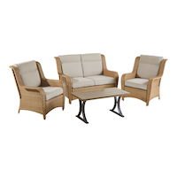 CANVAS Pemberton Outdoor Patio Conversation Set, 4-pc, Water/Stain/Fade-resistant Cushions Front_Angled_Right