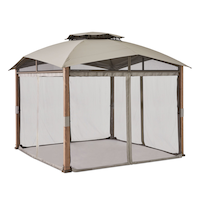 Abri de jardin à toit souple à 2 niveaux CANVAS Cumberland, 10 x 10 pi Front_Three_Fourths_Angled_Right