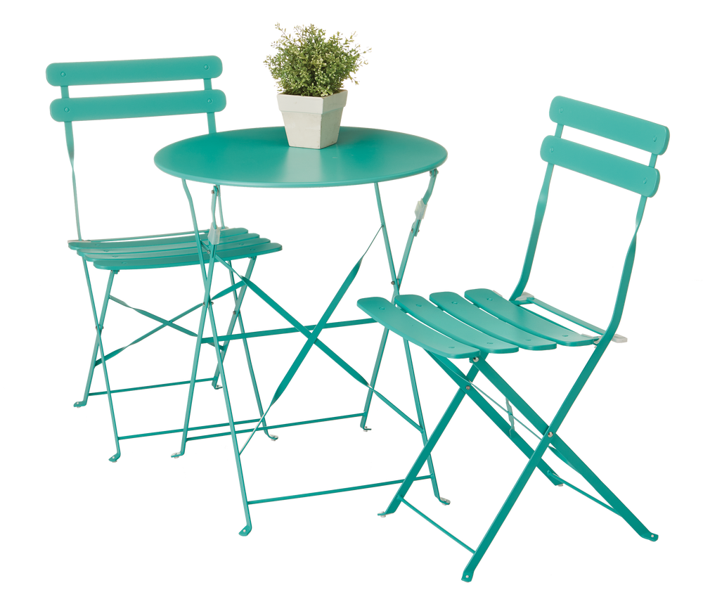For Living Ensemble bistro de jardin en acier, bleu, 3 pcs Canadian