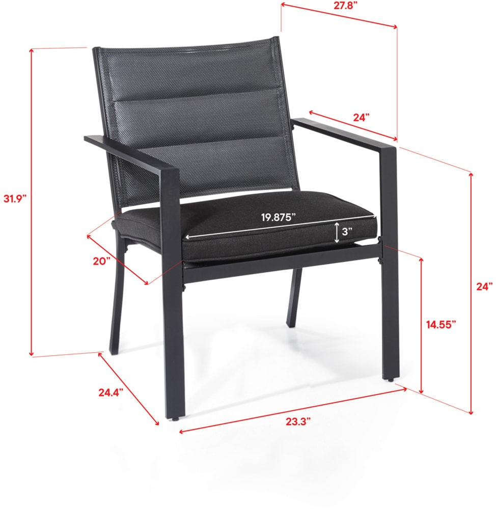 CANVAS Mercier Outdoor/Patio Conversation Set w/Tempered Glass Tabletop