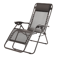For Living Zero Gravity Outdoor/ Patio Chat Set, Grey, 3-Pc Front_Angled_Left