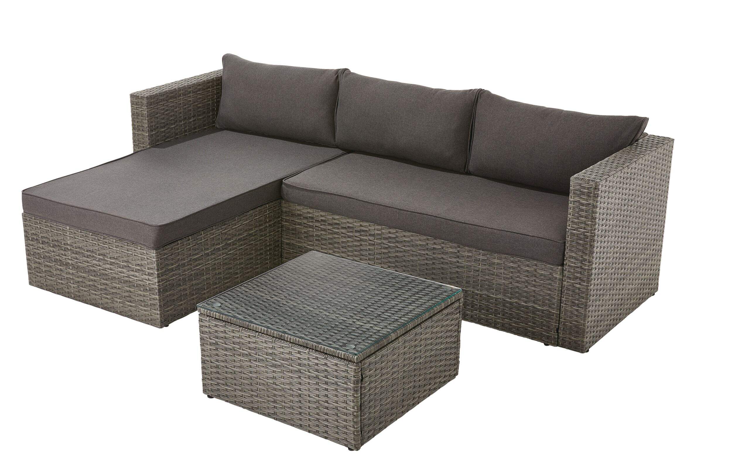 Meubles de jardin modulaire d'extérieur For Living, gris foncé Front_Three_Fourths_Angled_Left