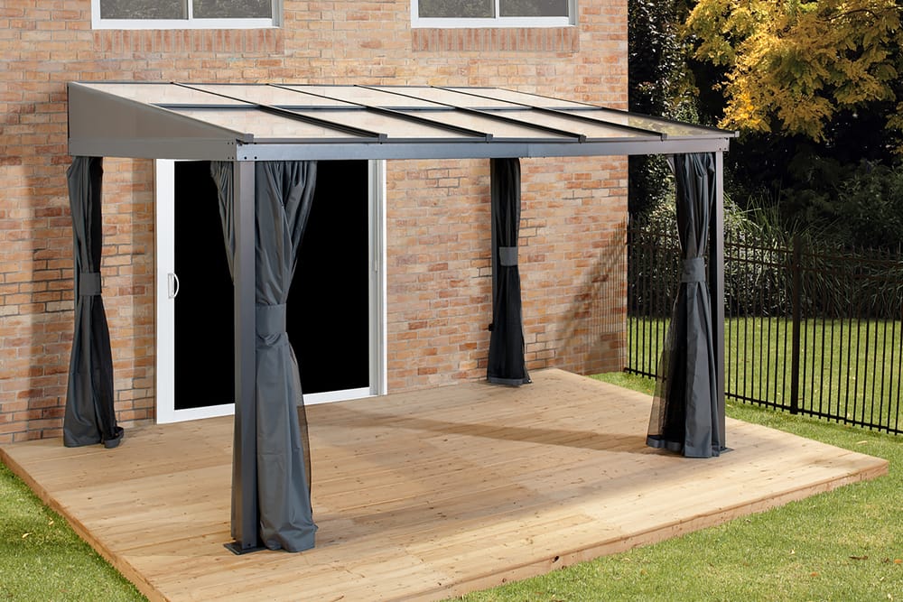 Sojag Francfort Wall-Mounted Sun Shelter 10-ft X 12-ft Brown ...