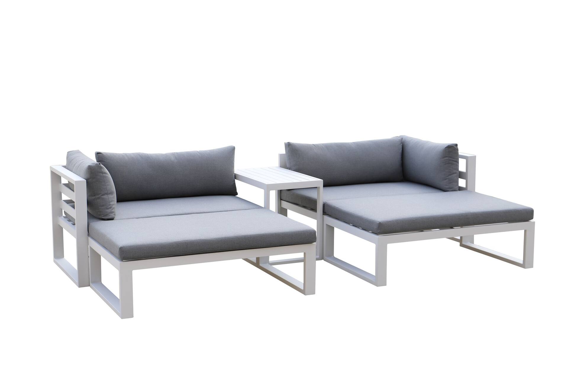 Velago Lavin 5-Piece Modern Aluminum Outdoor/Patio Sectional Set with  Cushions