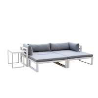 Velago Lavin 5-Piece Modern Aluminum Outdoor/Patio Sectional Set with Cushions Front_Three_Fourths_Angled_Right