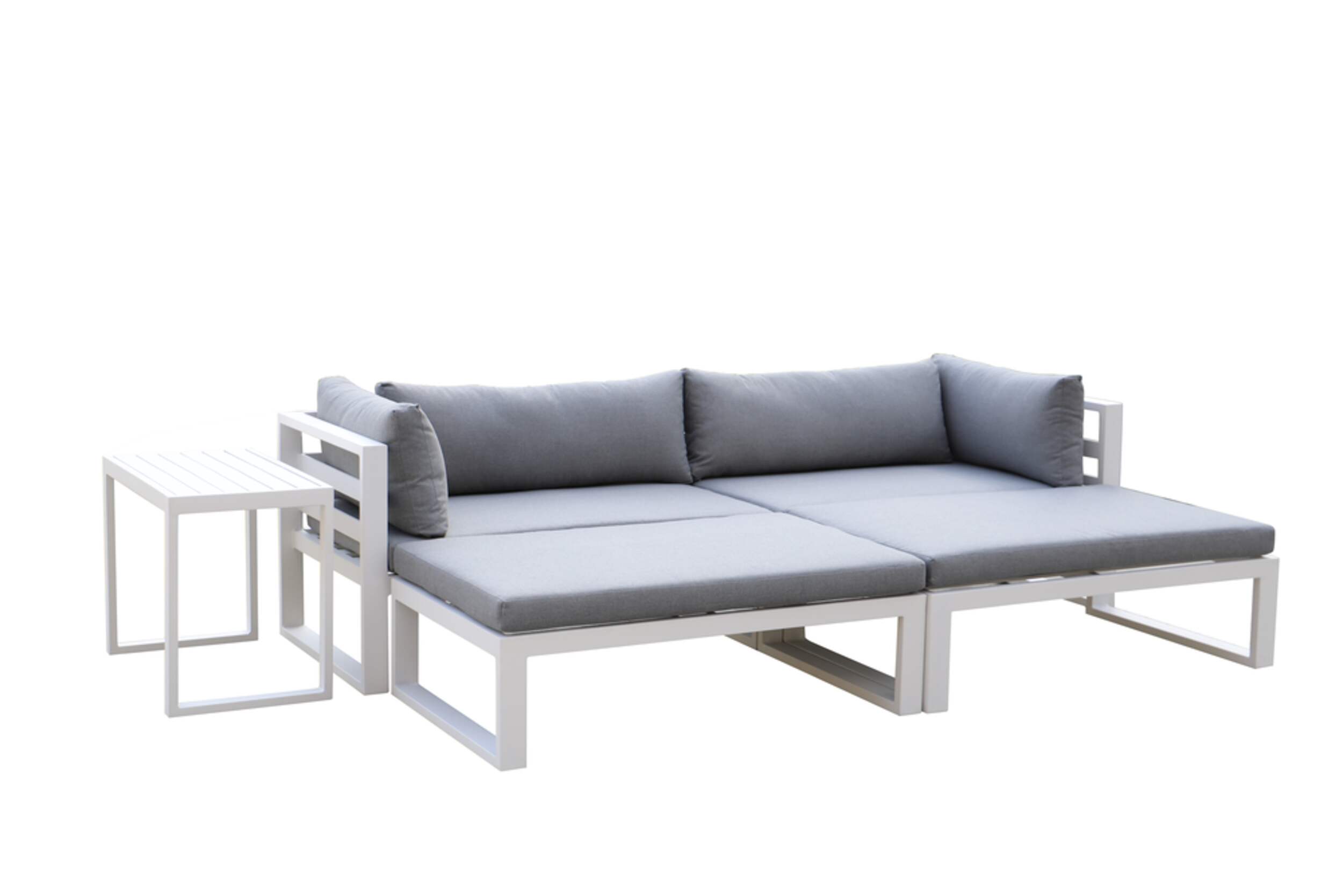 Velago Lavin 5-Piece Modern Aluminum Outdoor/Patio Sectional Set with Cushions Front_Three_Fourths_Angled_Right