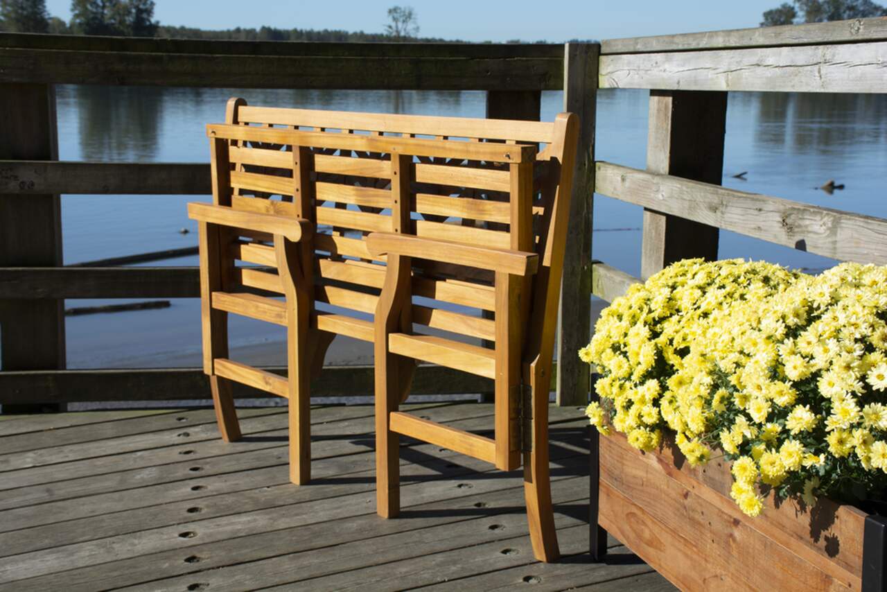 Patioflare Acacia Wood Folding Bench Canadian Tire