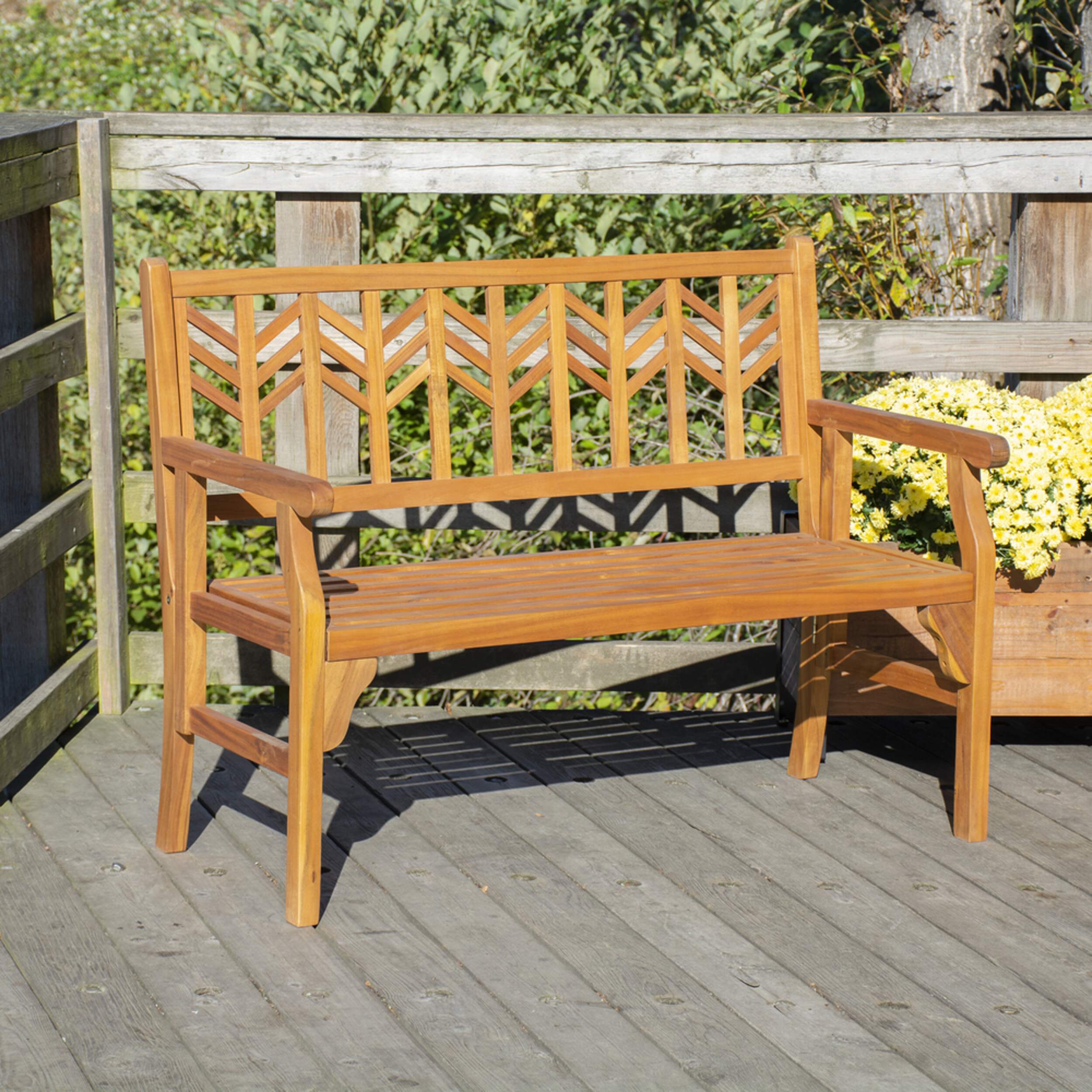 Patioflare Acacia Wood Folding Bench Canadian Tire