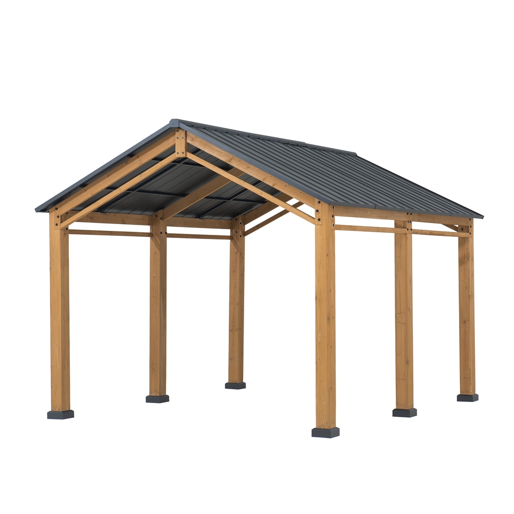 Sunjoy AutoCove Hanover Cedar Wood Carport Canadian Tire