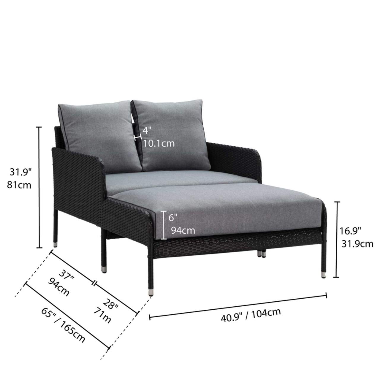 Patioflare Herman Aluminum Outdoor Patio Pool Lounger Set w