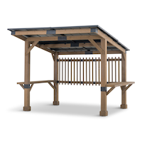 Abri de jardin pour spa Sunjoy Summercove, cadre en bois, 10 x 11 pi Front_Three_Fourths_Angled_Left