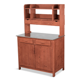 Station de préparation multifonction pour cuisine intérieure/extérieure Leisure Season, 42 x 24 x 67 po, bois teint Front_Three_Fourths_Angled_Left