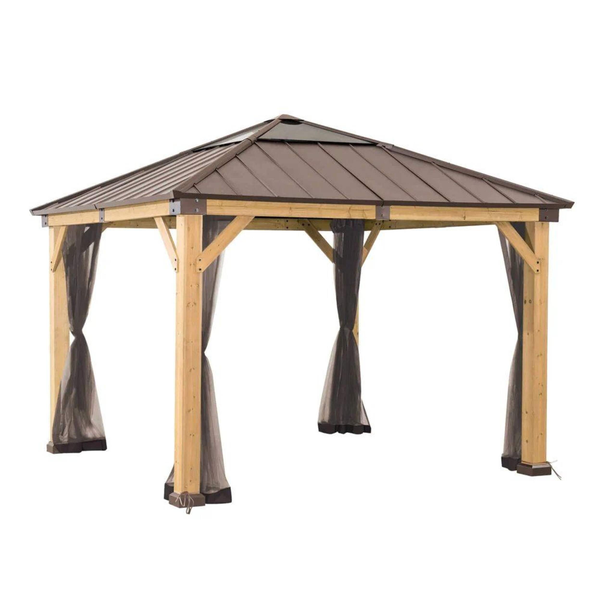 Sunjoy Universal Gazebo Netting for 11 x 11-ft Front_Three_Fourths_Angled_Right