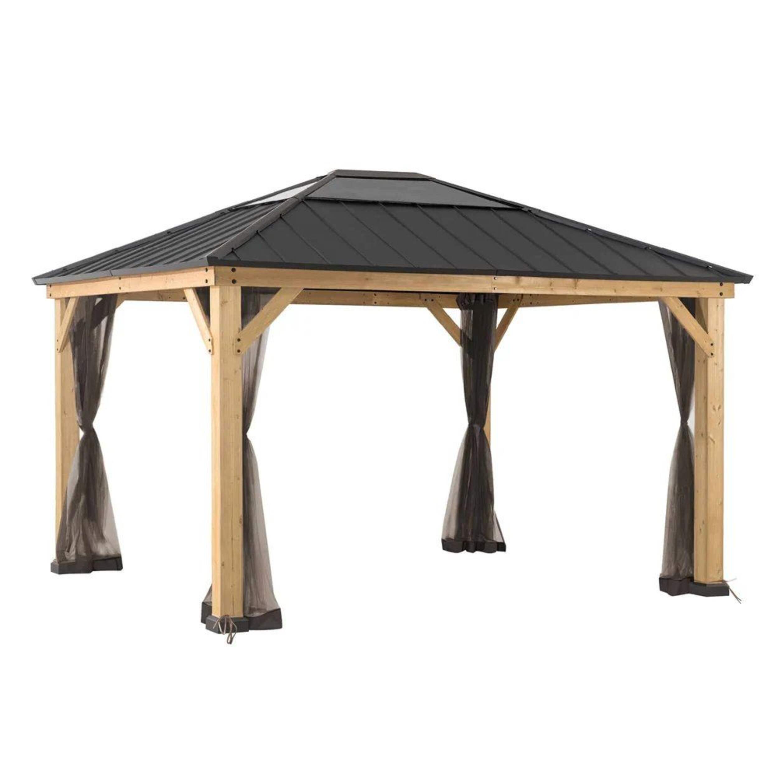 Sunjoy Universal Gazebo Netting for 11 x 13-ft Front_Three_Fourths_Angled_Right