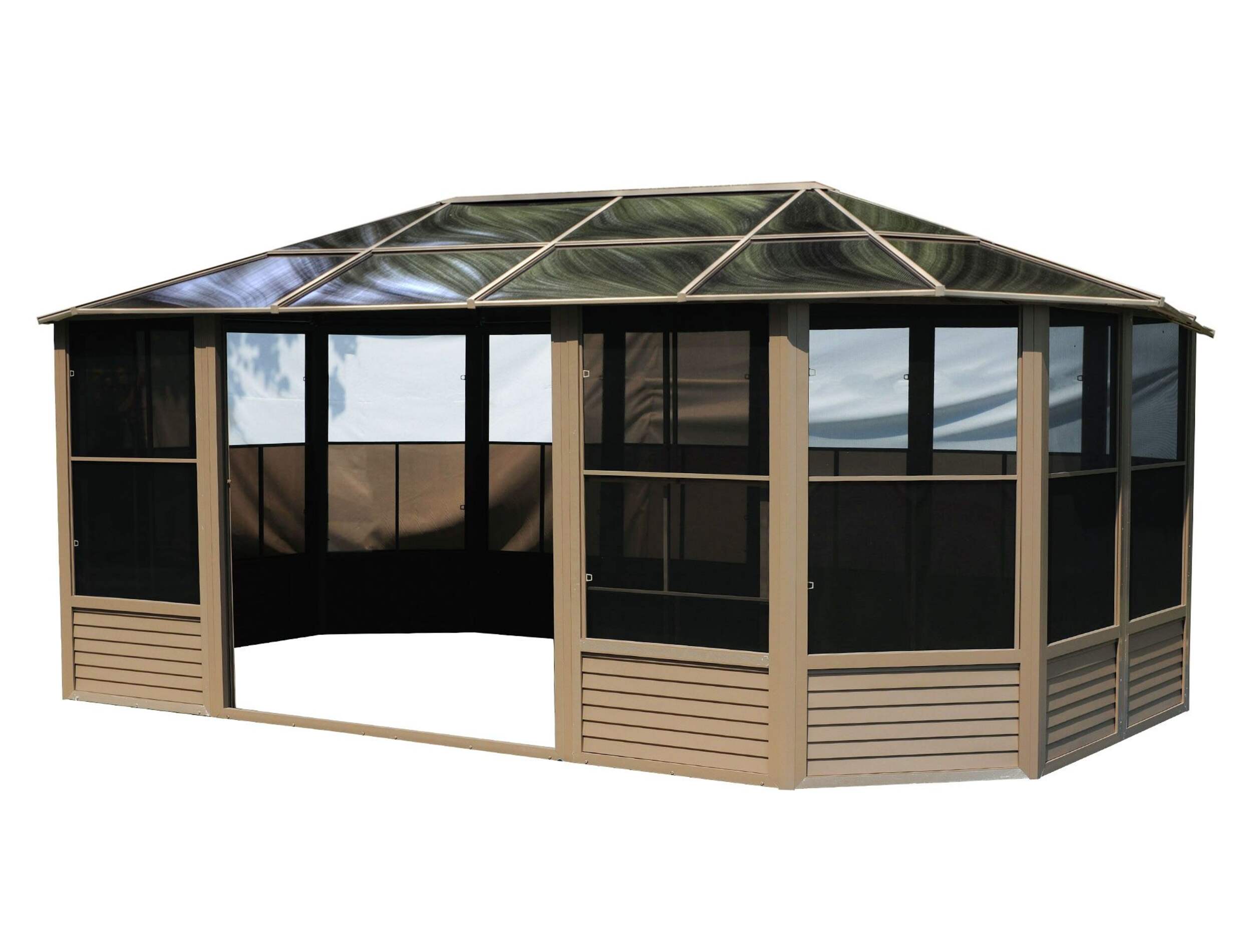 Solarium Gazebo Penguin Florence, 12 x 18 pi, sable Front_Angled_Left