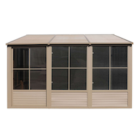 Pièce supplémentaire Gazebo Penguin Florence avec toit en métal, 8 x 12 pi, sable Front_Flat