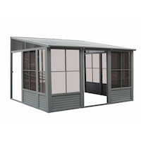 Pièce supplémentaire Gazebo Penguin Florence avec toit en métal, 10 x 12 pi, ardoise Front_Three_Fourths_Angled_Right
