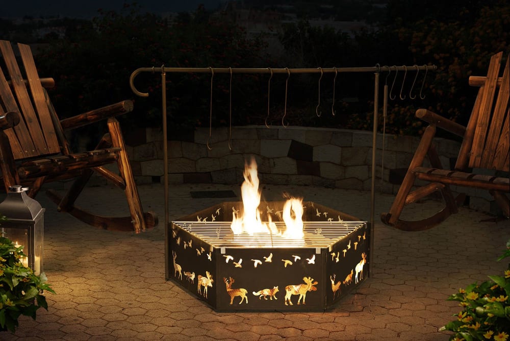 Sunjoy Cowboy Fire Pit 51 In, Fire Pit Spark Screen Canadian Tire