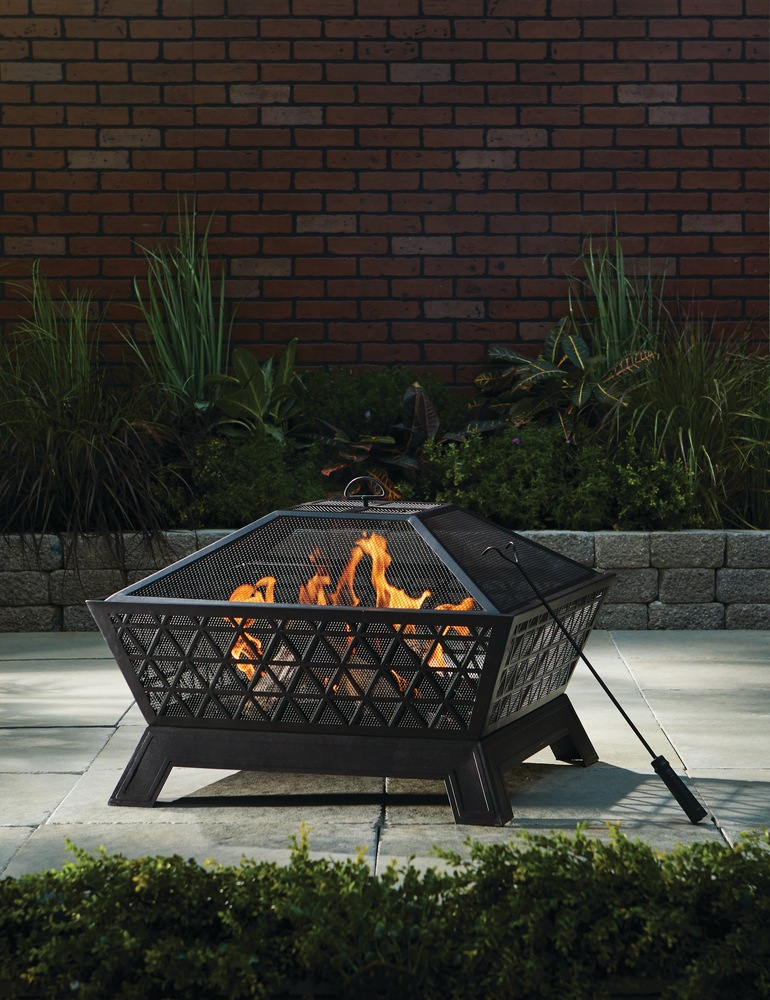 For Living Amelia Outdoor Square Wood Firepit Canadian Tire