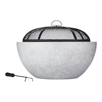 Foyer au bois rond en acier For Living avec pare-étincelles, 24 po Front_Flat