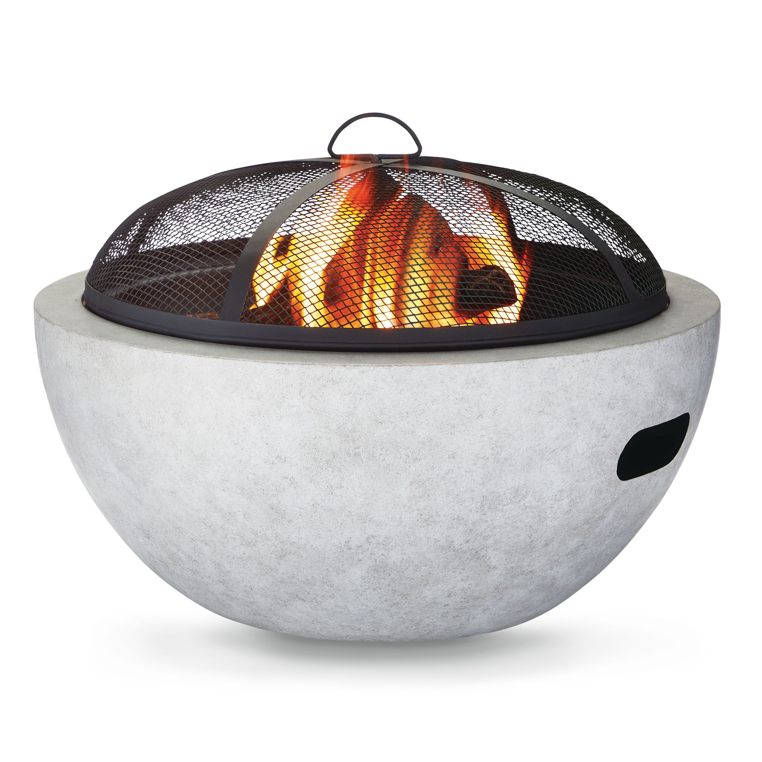 For Living Outdoor Round Steel Wood Burning Firepit with Spark Screen