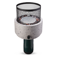 Foyer rond au gaz CANVAS Cinder pour table extérieure, 11 000 BTU Front_Elevated