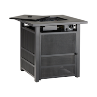 For Living Outdoor  Gas Square Fire Table, 25-in, Black Front_Three_Fourths_Angled_Right