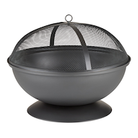 For Living Steel Round Wood Burning Fire Pit/Fireplace, Rust-resistant, 25-in Front_Elevated