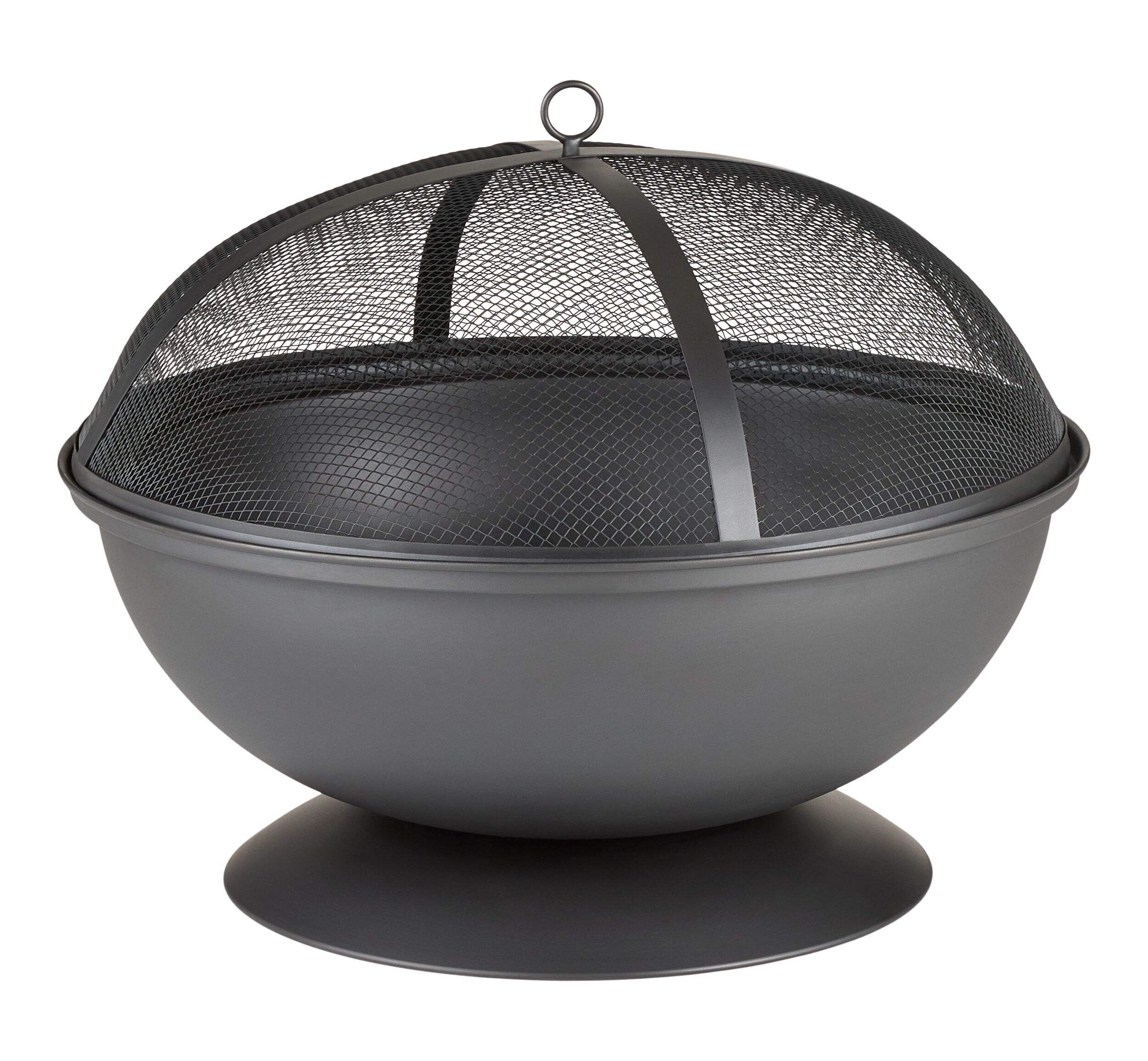 For Living Steel Round Wood Burning Fire Pit/Fireplace, Rust-resistant, 25-in Front_Elevated