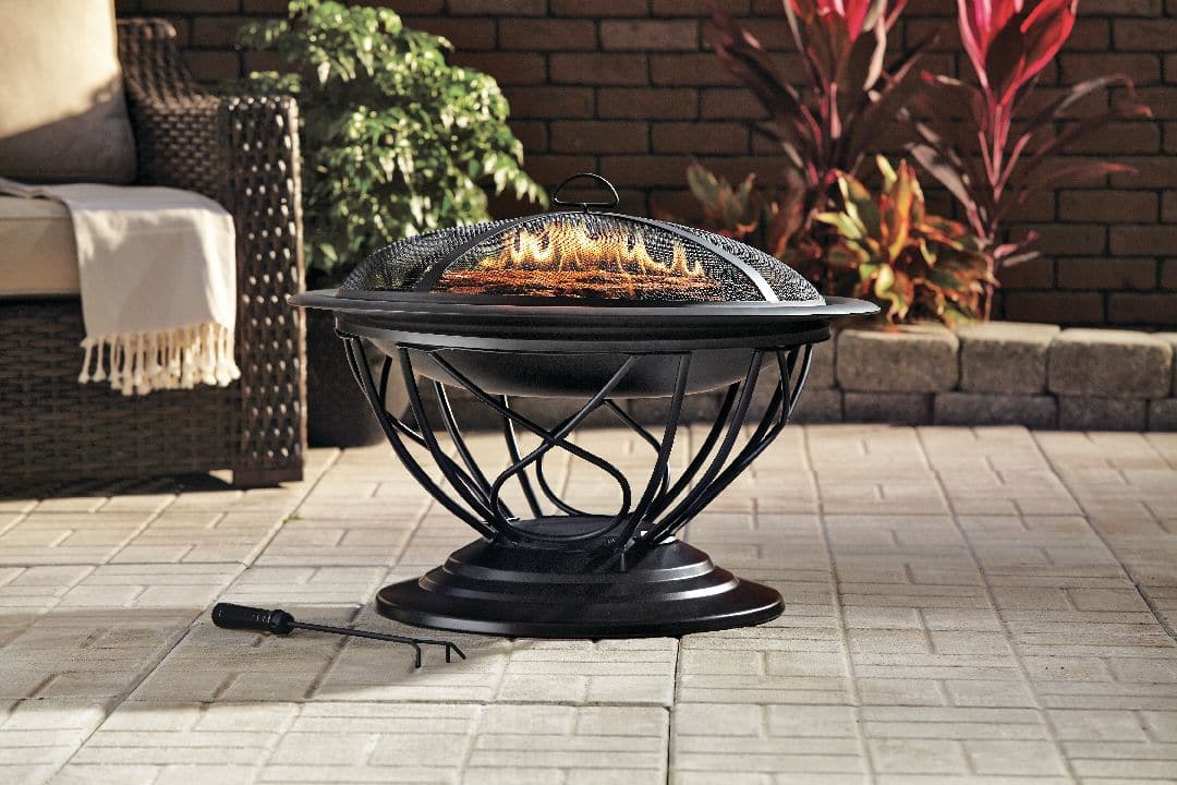For Living Savona Round Wood Burning Outdoor Fire Bowl/Fire Pit