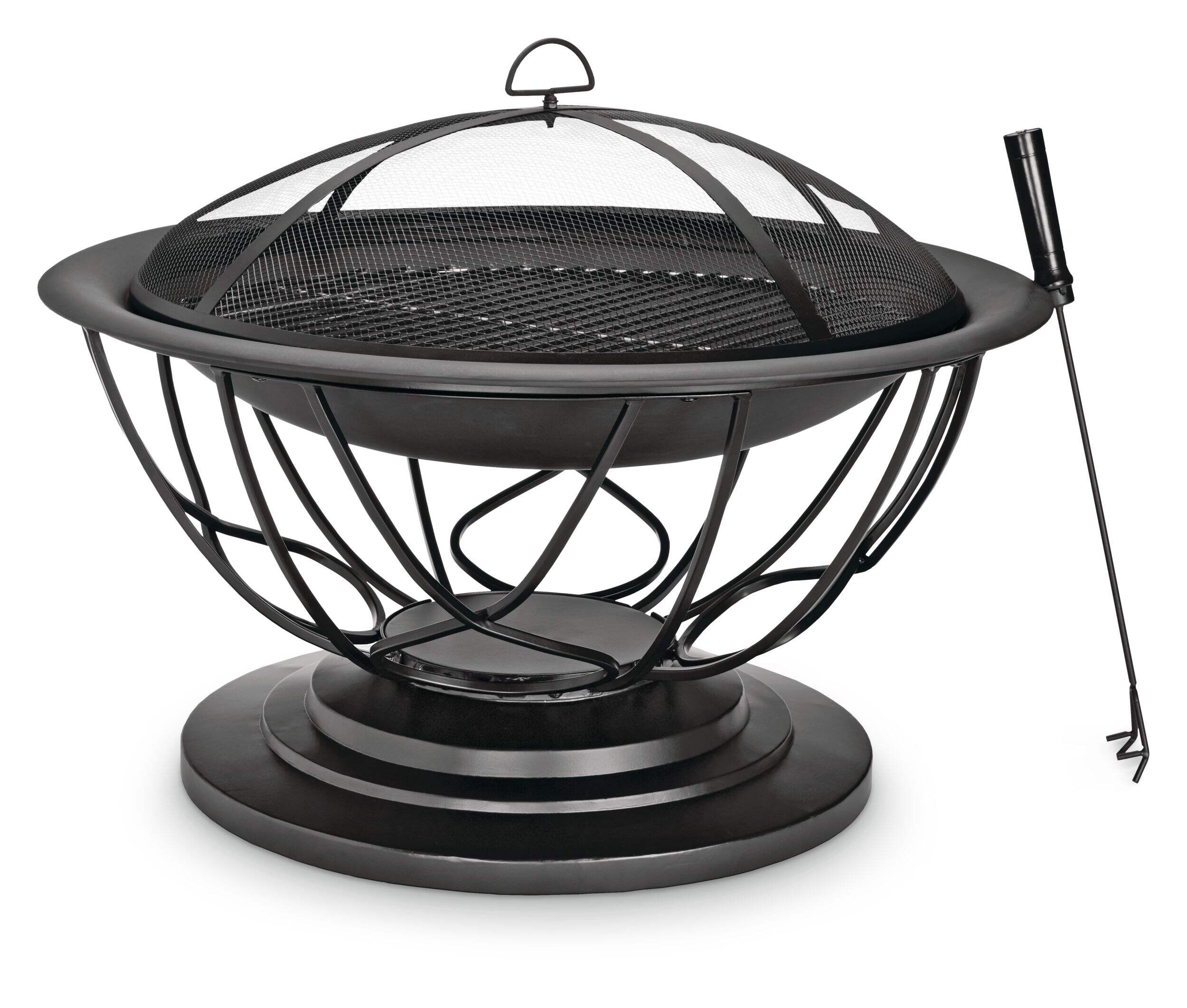 For Living Savona Round Wood-Burning Outdoor Fire Bowl/Fire Pit,  29.5 x 20-in Front_Elevated