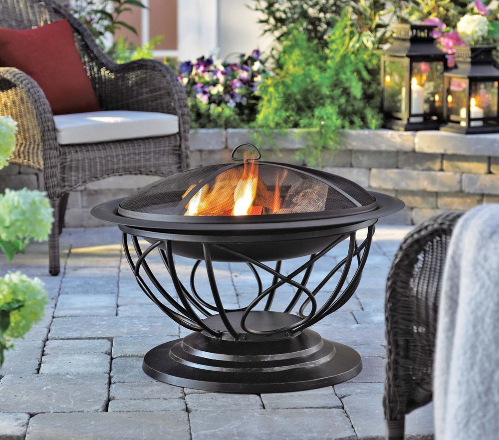 For Living Savona Round Wood Burning Outdoor Fire Bowl/Fire Pit, 29.5 x