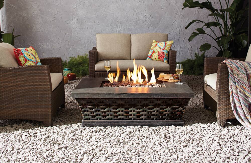 Canvas Walden Conversation Gas Fire, Outdoor Fire Pit Table Canadian Tire