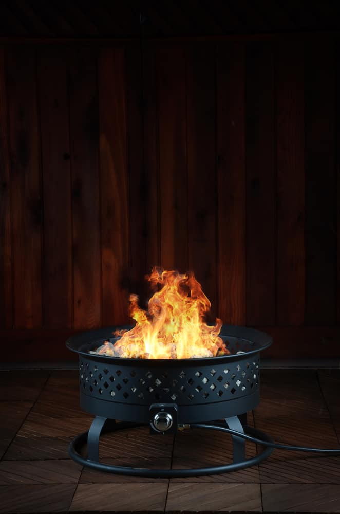 Portable Propane Gas Outdoor Fire Bowl, Cylinder Fire Pit Propane