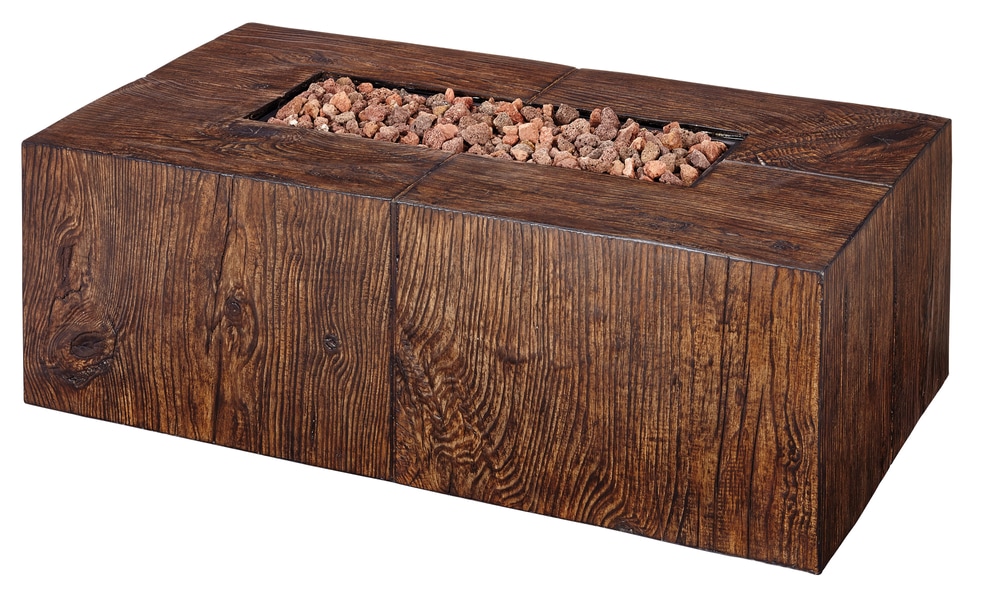 CANVAS Logan Wood Rectangular Gas Fire Table Canadian Tire