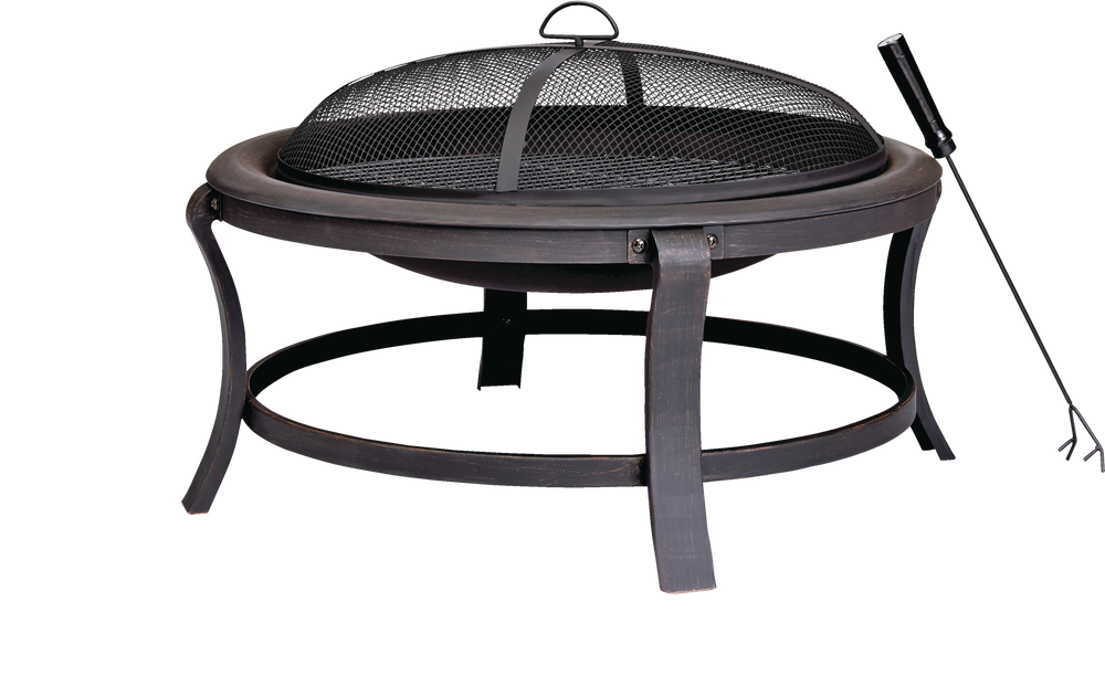 For Living Robson Steel Round Outdoor Fire Bowl/Fire Pit w/ Fireplace