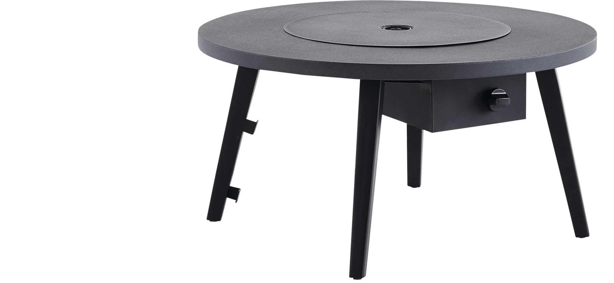 CANVAS Blackcomb Round Outdoor Fire Pit Table, 26000 BTU, Black Front_Angled_Right