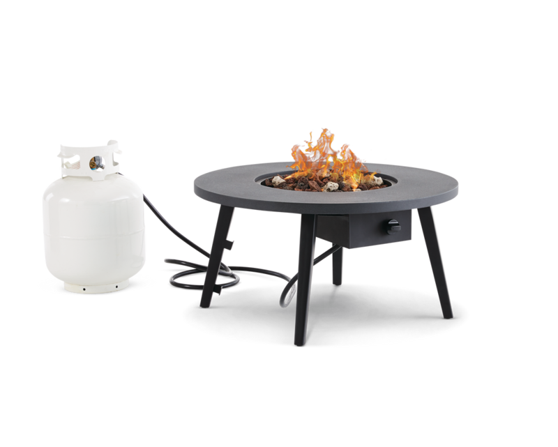 CANVAS Round Outdoor Fire Pit Table, 26000 BTU, Black