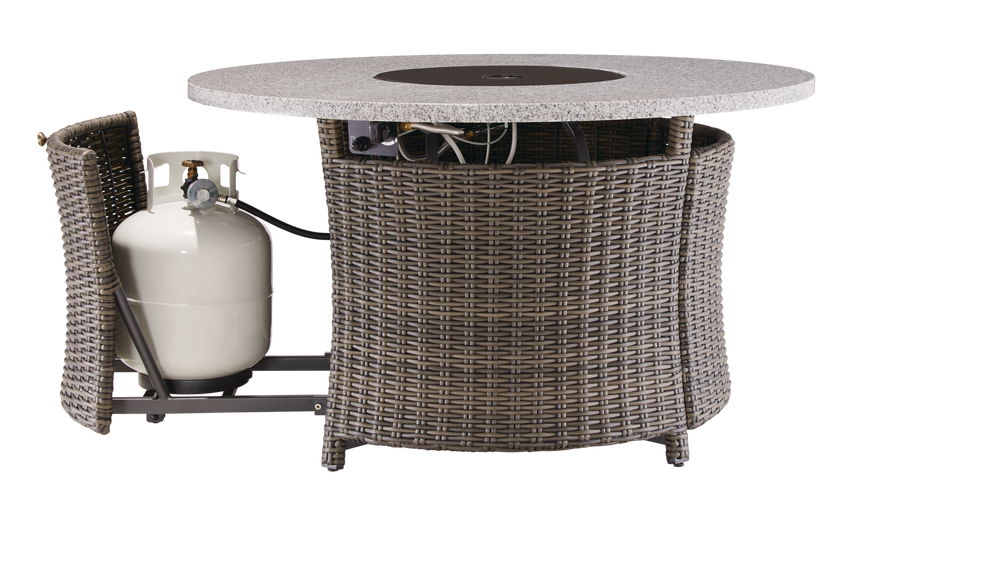 CANVAS Summerhill Round Wicker & Steel Gas Fire Table Canadian Tire
