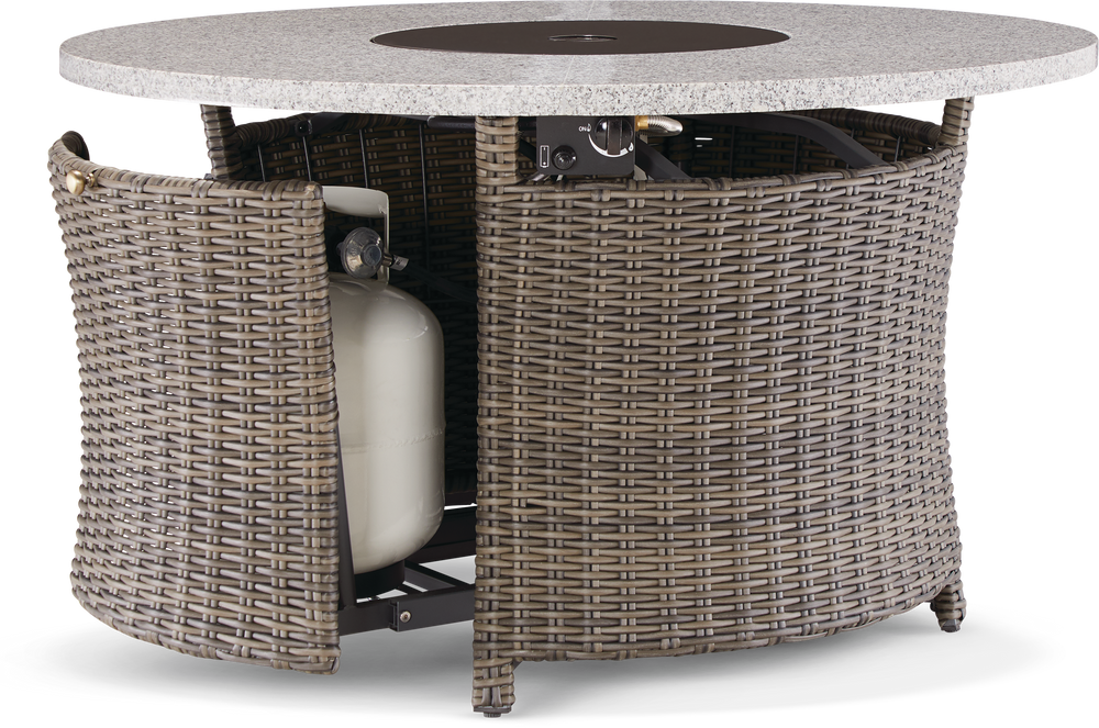 CANVAS Summerhill Round Wicker & Steel Gas Fire Table Canadian Tire