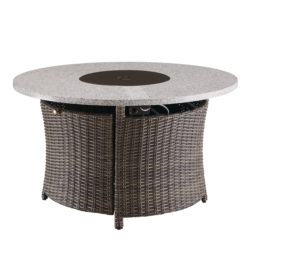 CANVAS Summerhill Round Wicker & Steel Gas Fire Table Canadian Tire