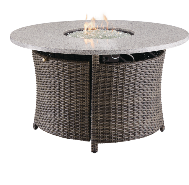 CANVAS Summerhill Round Wicker & Steel Gas Fire Table Canadian Tire