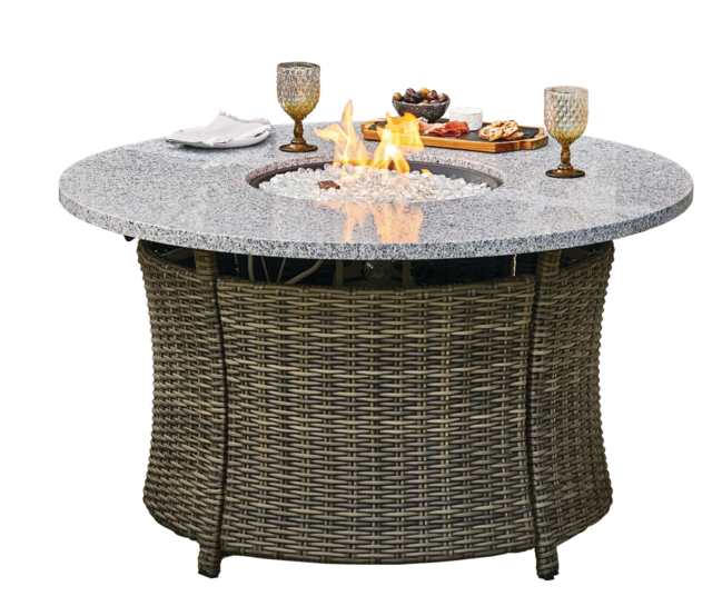 CANVAS Summerhill Round Wicker & Steel Gas Fire Table Canadian Tire