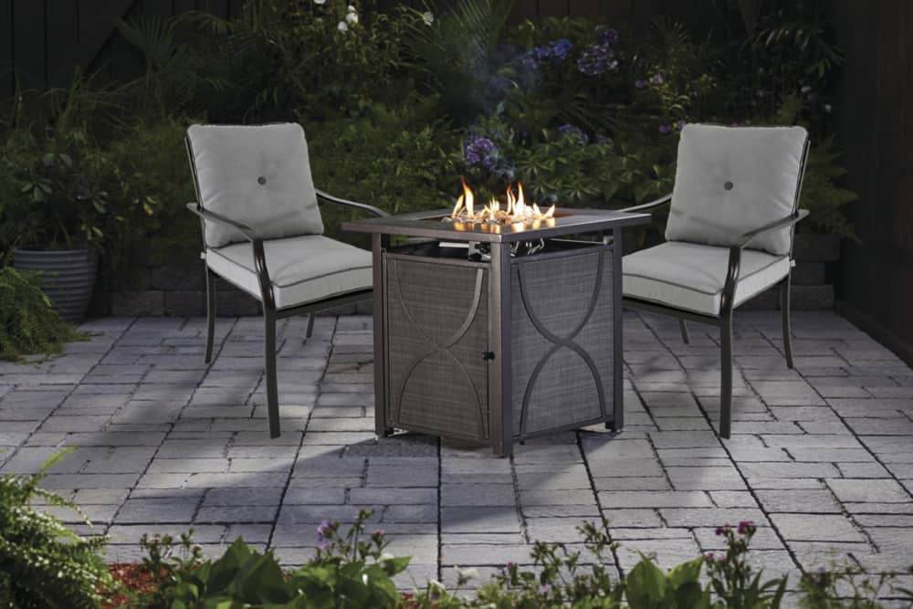 For Living Blu Square Outdoor Fire, Fire Pit Patio Table Combo