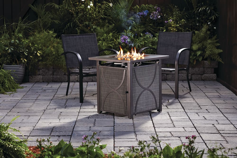For Living Blu Square Outdoor Fire, Fire Pit Patio Table Combo