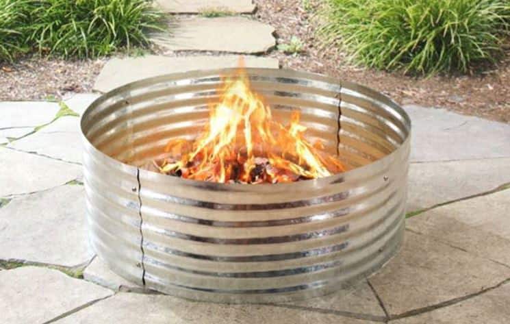 For Living Galvanized Outdoor Wood, Galvanized Fire Pit Ring Ideas